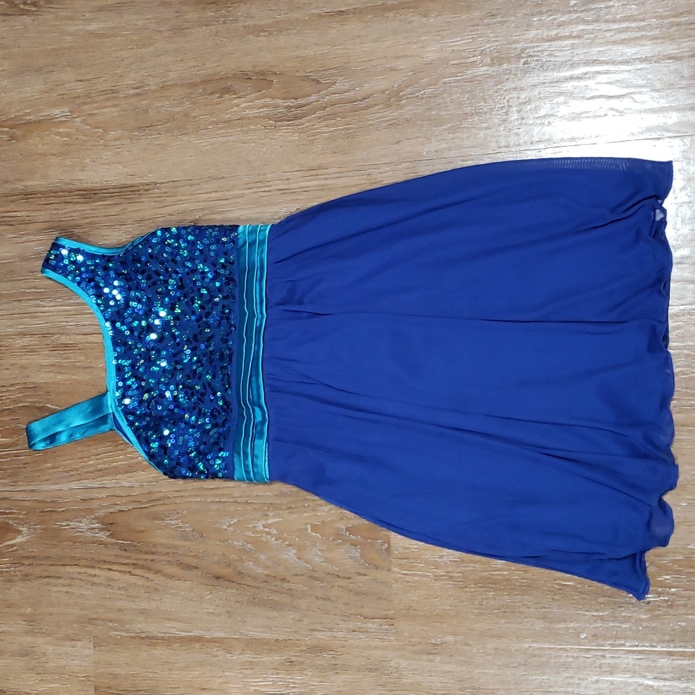 (10) Newberry Youth Girl's Sequin Fit & Flare Satin Accents Party Dance Occasion